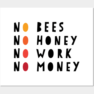 No Bees No Honey No Work No Money Posters and Art